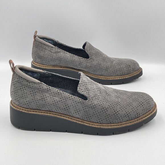 Dr Scholls SIDEKICK Gray Slip On Loafers Comfort Shoes Womens SIZE 7 Gray Cutout - Picture 5 of 9